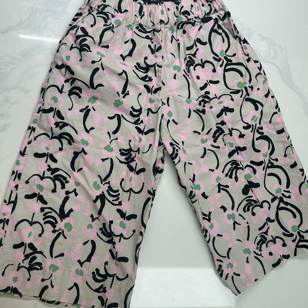 Marimekko Pink and Black Floral Pants 12-18 months
